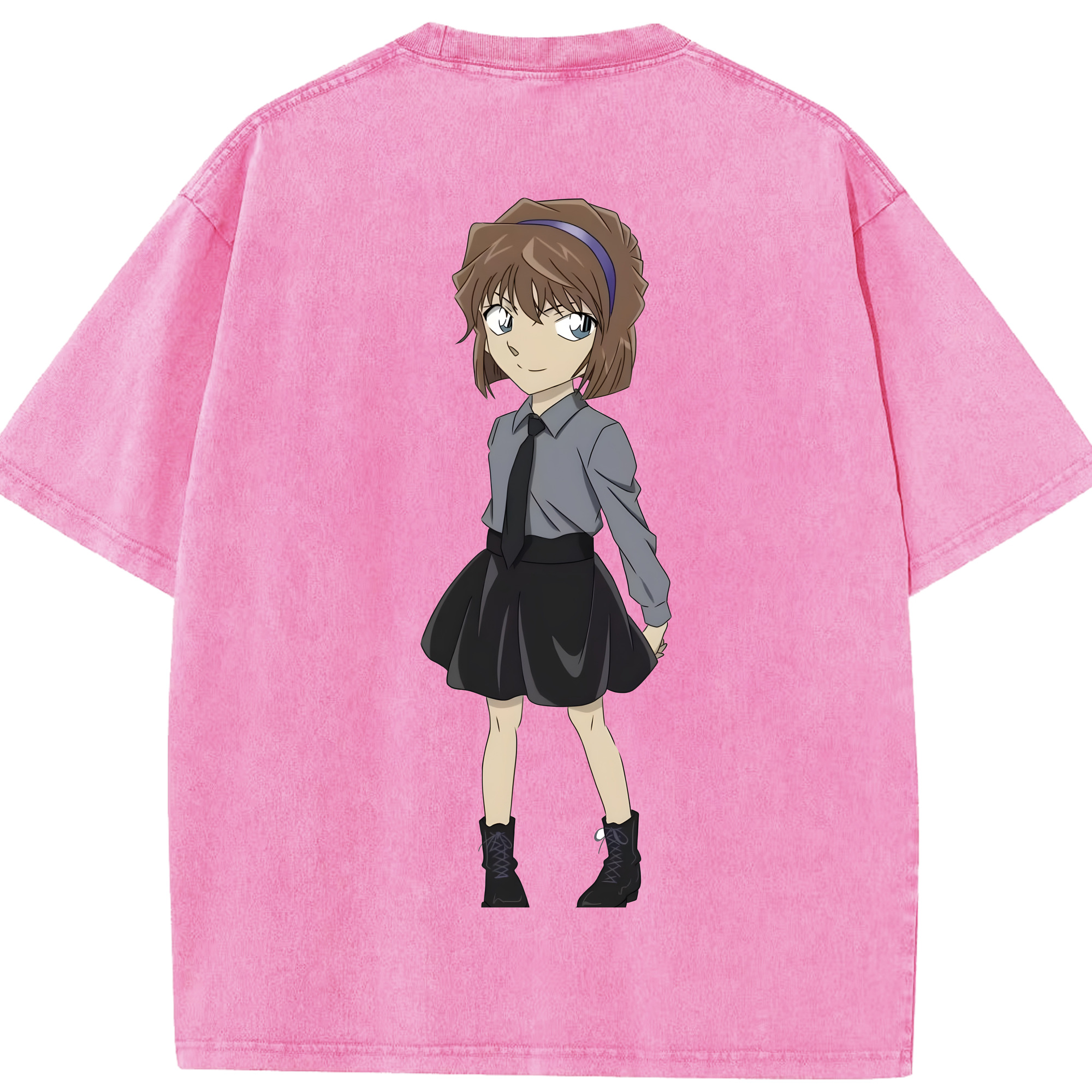 （画像用） 名探偵コナン 灰原 哀 はいばら あい Detective Conan Anita Hailey、Vi Graythorn Haibara Ai 綿100% ヴィンテージ風 半袖Tシャツ（背面プリント）
